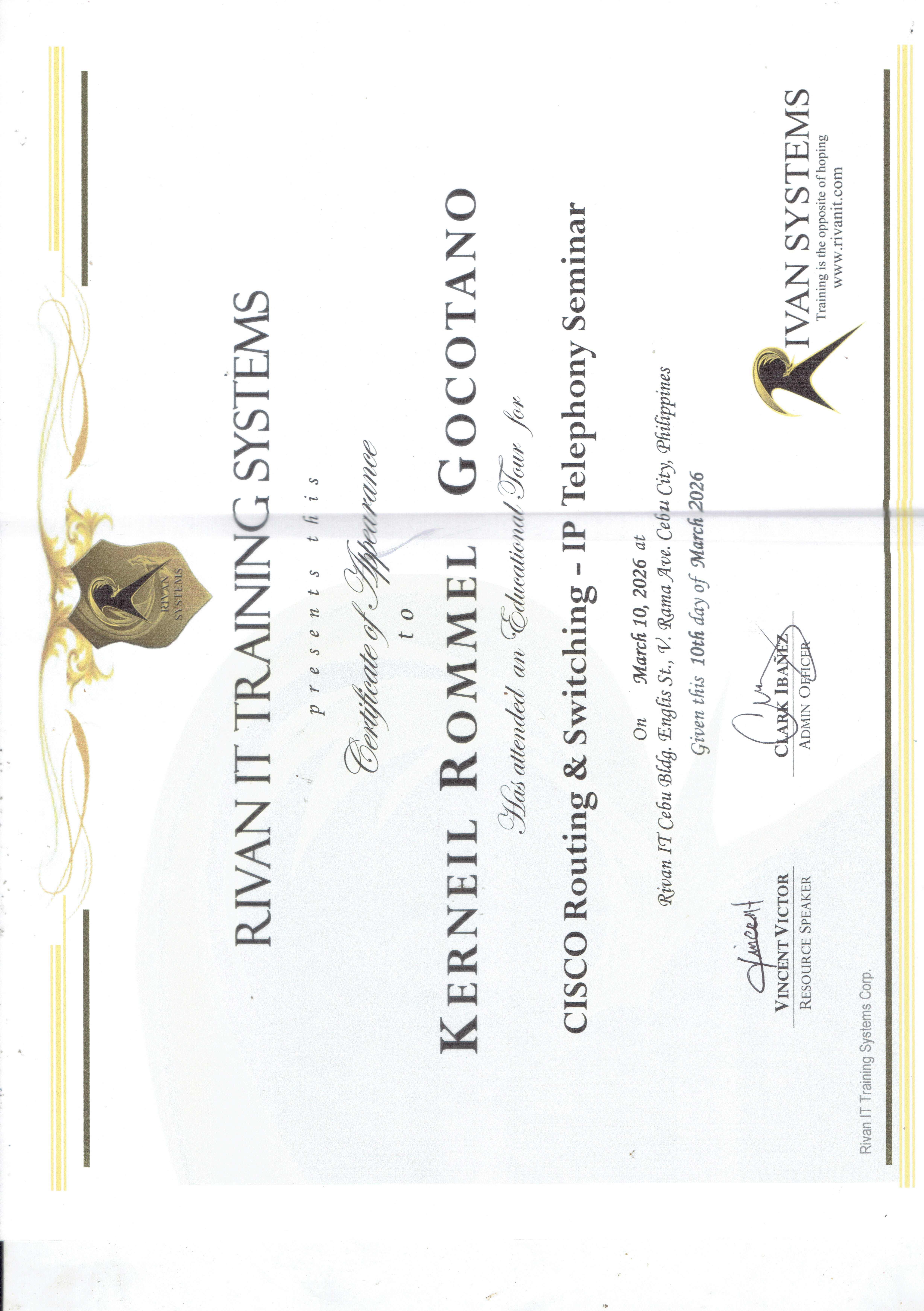 CISCO Routing & Switching - IP Telephony Seminar